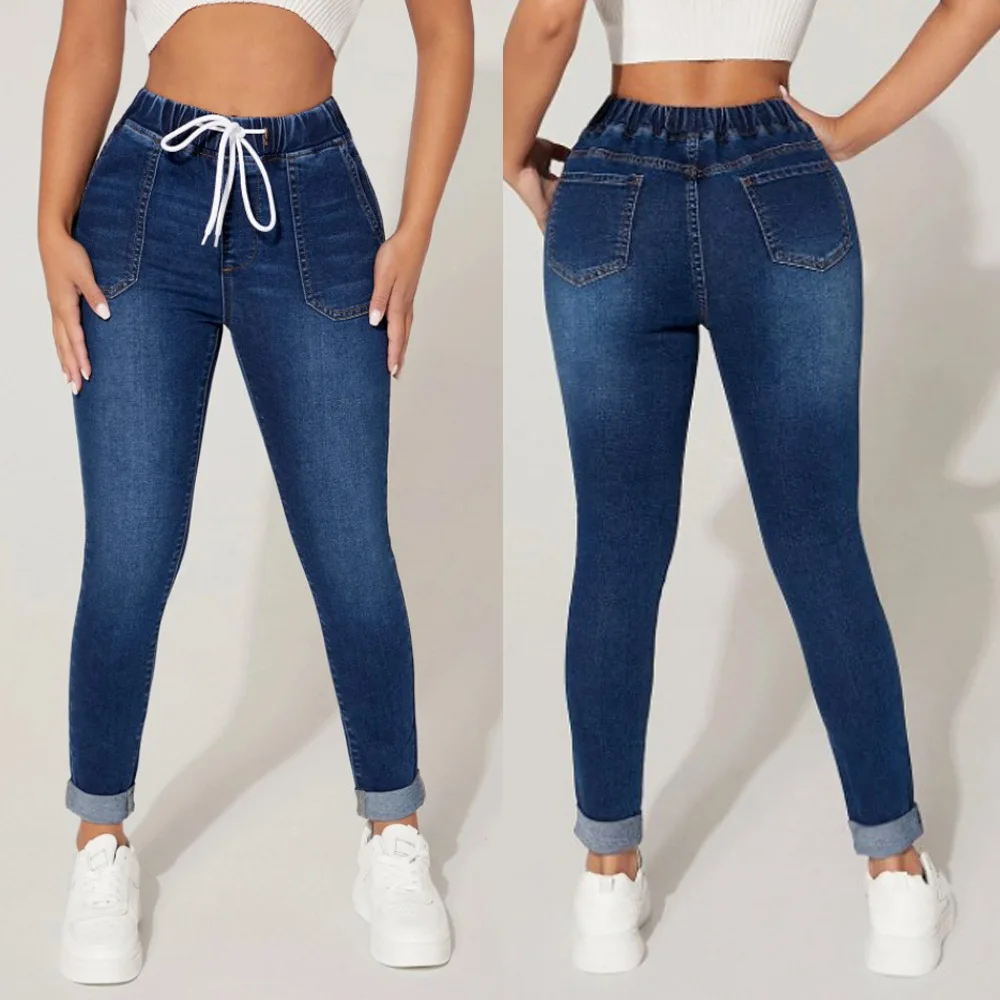 2023 Women's Nine-minute Jeans Spring and Fall Pants Drawstring Elastic Waist High Elastic Small Foot Jeans
2023 Women's Nine-minute Jeans Spring and Fall Pants Drawstring Elastic Waist High Elastic Small Foot Jeans