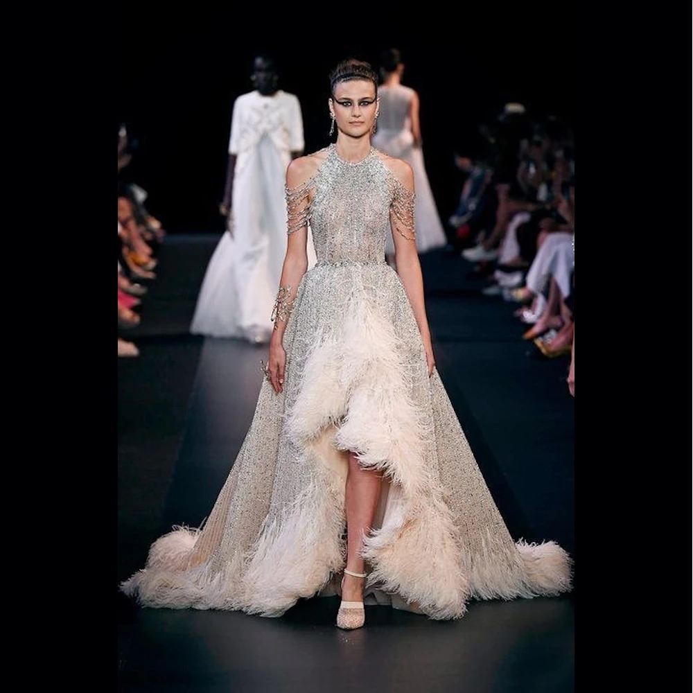 ROSELLA Luxury Halter Women Evening Party Dresses Beaded Sweep Train A Line Feathers Sequians Female Prom Gown New 2023
ROSELLA Luxury Halter Women Evening Party Dresses Beaded Sweep Train A Line Feathers Sequians Female Prom Gown New 2023
