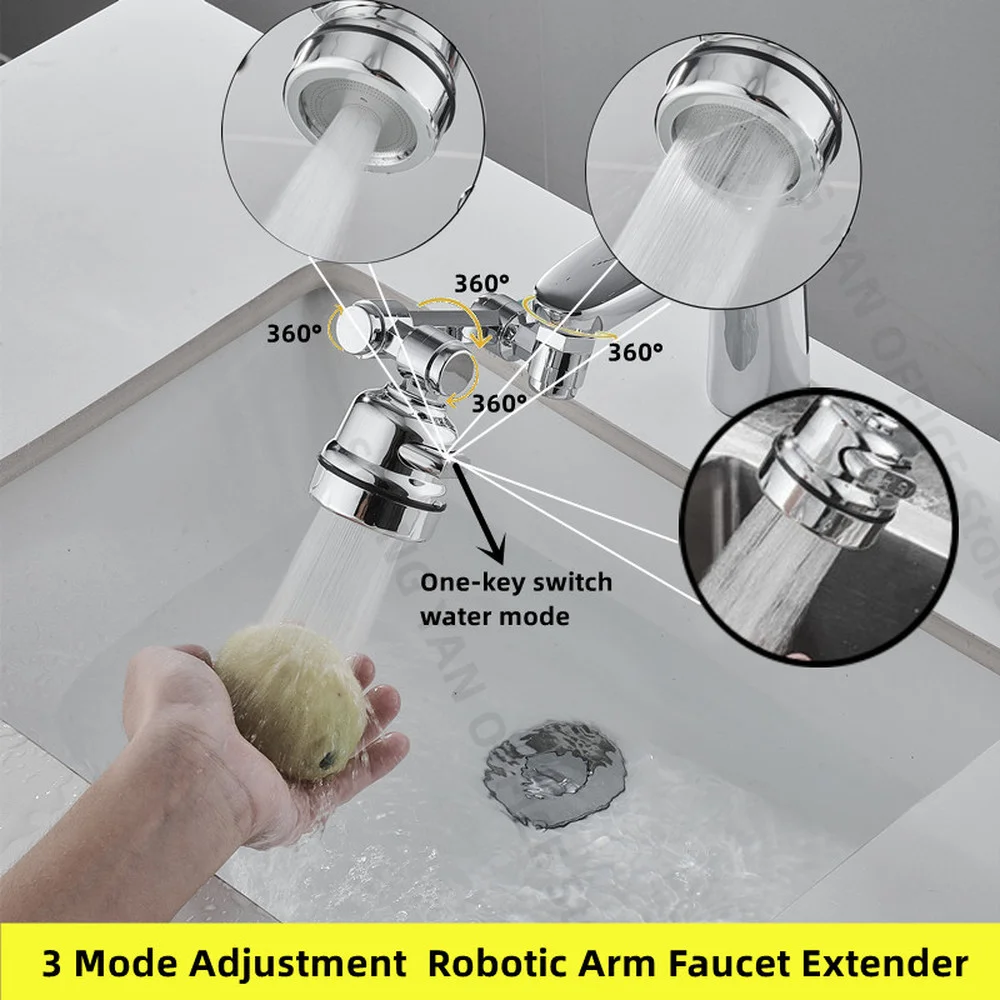 3 Mode Adjustment Robotic Arm Faucet Extender Universal Rotation Tap Aerator Splash Resistant Filter Spout Kitchen Accessories
3 Mode Adjustment Robotic Arm Faucet Extender Universal Rotation Tap Aerator Splash Resistant Filter Spout Kitchen Accessories