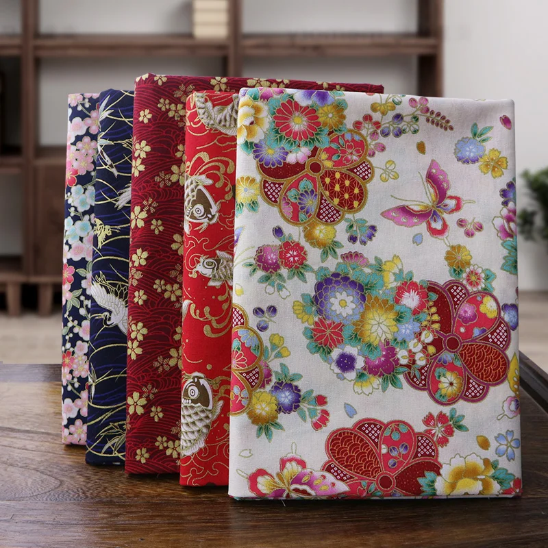 50x150cm Bronzed Cotton Fabrics Japanese Printed Fabric For Kimono Home Handmade Sewing Materials
50x150cm Bronzed Cotton Fabrics Japanese Printed Fabric For Kimono Home Handmade Sewing Materials