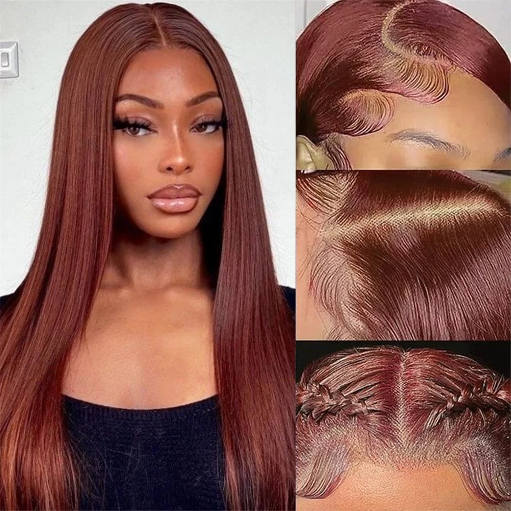 13x4 Reddish Brown Bone Straight Lace Frontal Human Hair Wig HD 13x6 Lace Frontal Wig Glueless Human Hair Wig Pre Plucked
13x4 Reddish Brown Bone Straight Lace Frontal Human Hair Wig HD 13x6 Lace Frontal Wig Glueless Human Hair Wig Pre Plucked