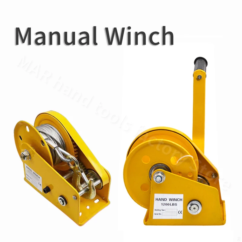 1200Lb Hand Crank Self-Locking Manual Winch Thicken Material Small Household Portable Winch Crane Lift Hoist with Wire Rope
1200Lb Hand Crank Self-Locking Manual Winch Thicken Material Small Household Portable Winch Crane Lift Hoist with Wire Rope