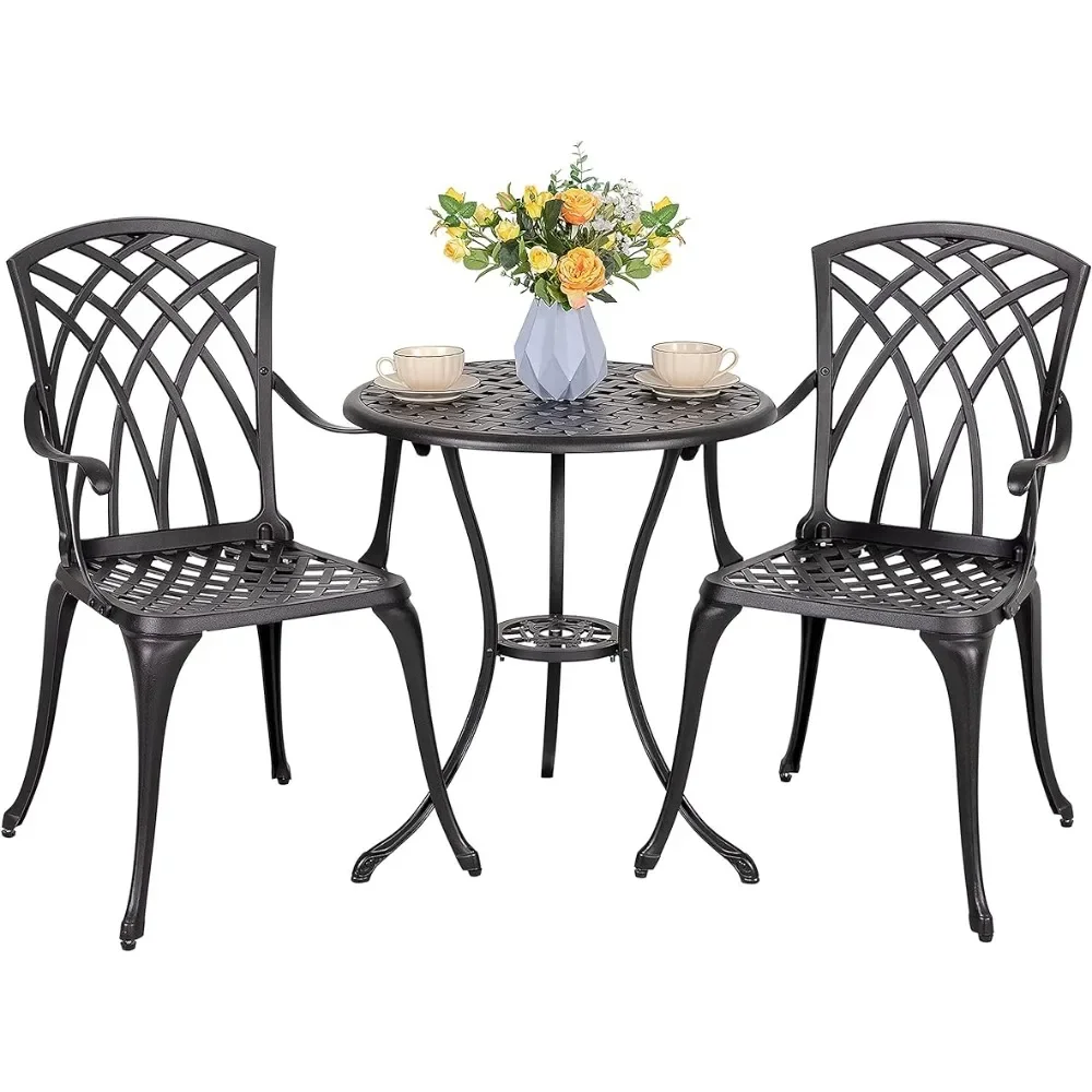 Patio Bistro Sets 3 Piece Cast Aluminum Bistro Table and Chairs Set With Umbrella Hole Bistro Set of 2 for Patio Backyard Black
Patio Bistro Sets 3 Piece Cast Aluminum Bistro Table and Chairs Set With Umbrella Hole Bistro Set of 2 for Patio Backyard Black