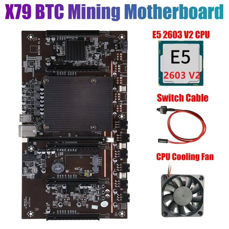 Материнская плата для майнинга BTCX79 H61 с процессором E5 2603 V2 + вентилятором + кабелем переключения DDR3, поддержка 3060 3070 3080, графическая карта для BTC
Материнская плата для майнинга BTCX79 H61 с процессором E5 2603 V2 + вентилятором + кабелем переключения DDR3, поддержка 3060 3070 3080, графическая карта для BTC