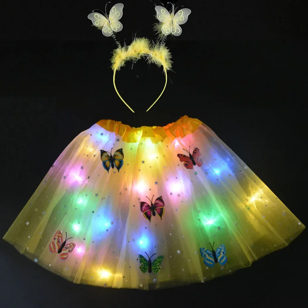 Children Girls Princess LED Glow Light Tutu Skirt Clothing Ballet Wear Party Headband Butterfly Cosplay Set Halloween Christmas
Children Girls Princess LED Glow Light Tutu Skirt Clothing Ballet Wear Party Headband Butterfly Cosplay Set Halloween Christmas