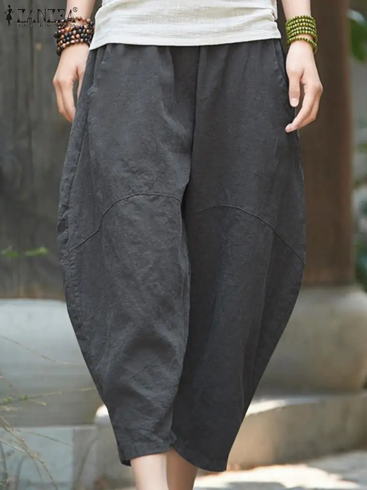ZANZEA Spring Fashion Cotton Pant Woman Casual Streetwear Pantalon Vintage All-Match Trousers Female Elastic Waist Palazzo 2023
ZANZEA Spring Fashion Cotton Pant Woman Casual Streetwear Pantalon Vintage All-Match Trousers Female Elastic Waist Palazzo 2023