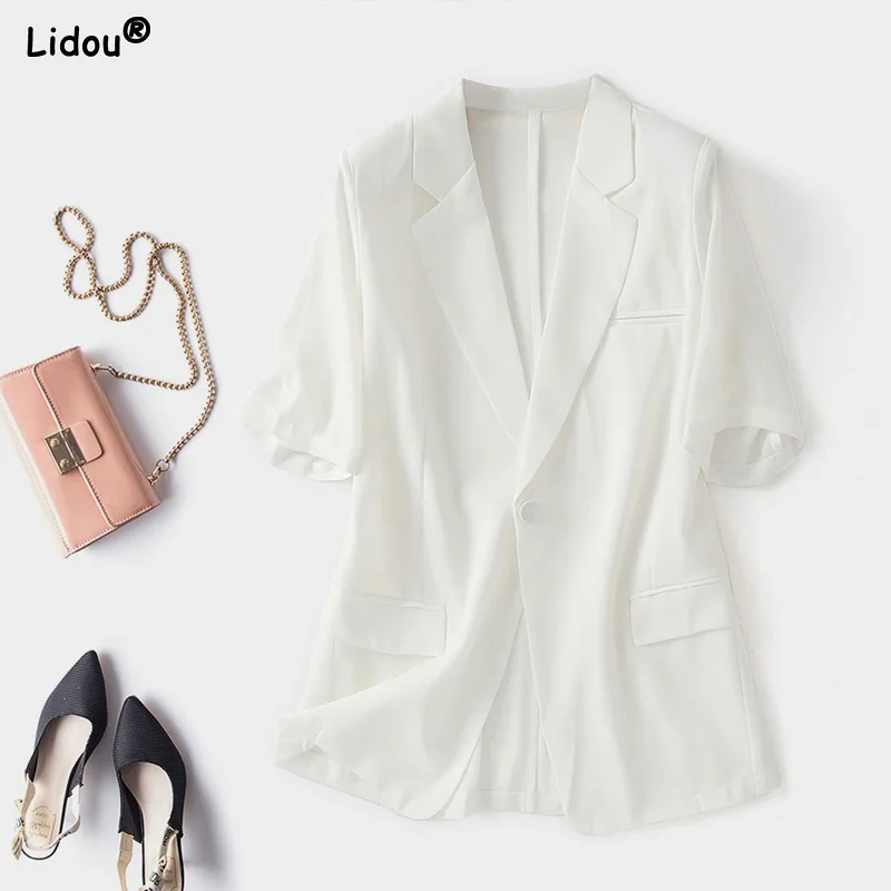Fashion Casual Pocket Straight Loose Button Notched Spring Summer Solid Color Blazers Simplicity 2023 Women's Clothing Tops Thin
Fashion Casual Pocket Straight Loose Button Notched Spring Summer Solid Color Blazers Simplicity 2023 Women's Clothing Tops Thin