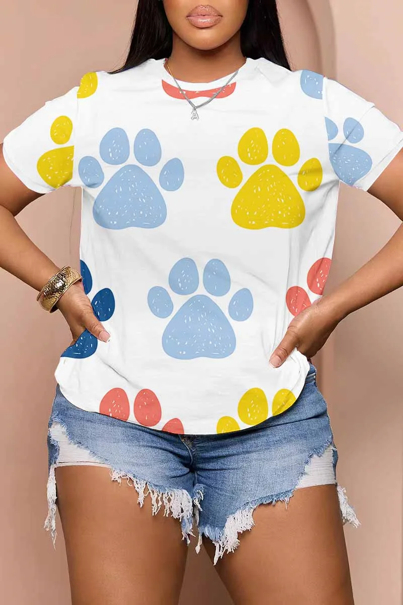 Cute Graffiti Footprint Pattern Women T shirts New 2024 Summer Girls Ladies Tops Streetwear Clothing Casual Fashion Tees Shirts
Cute Graffiti Footprint Pattern Women T shirts New 2024 Summer Girls Ladies Tops Streetwear Clothing Casual Fashion Tees Shirts