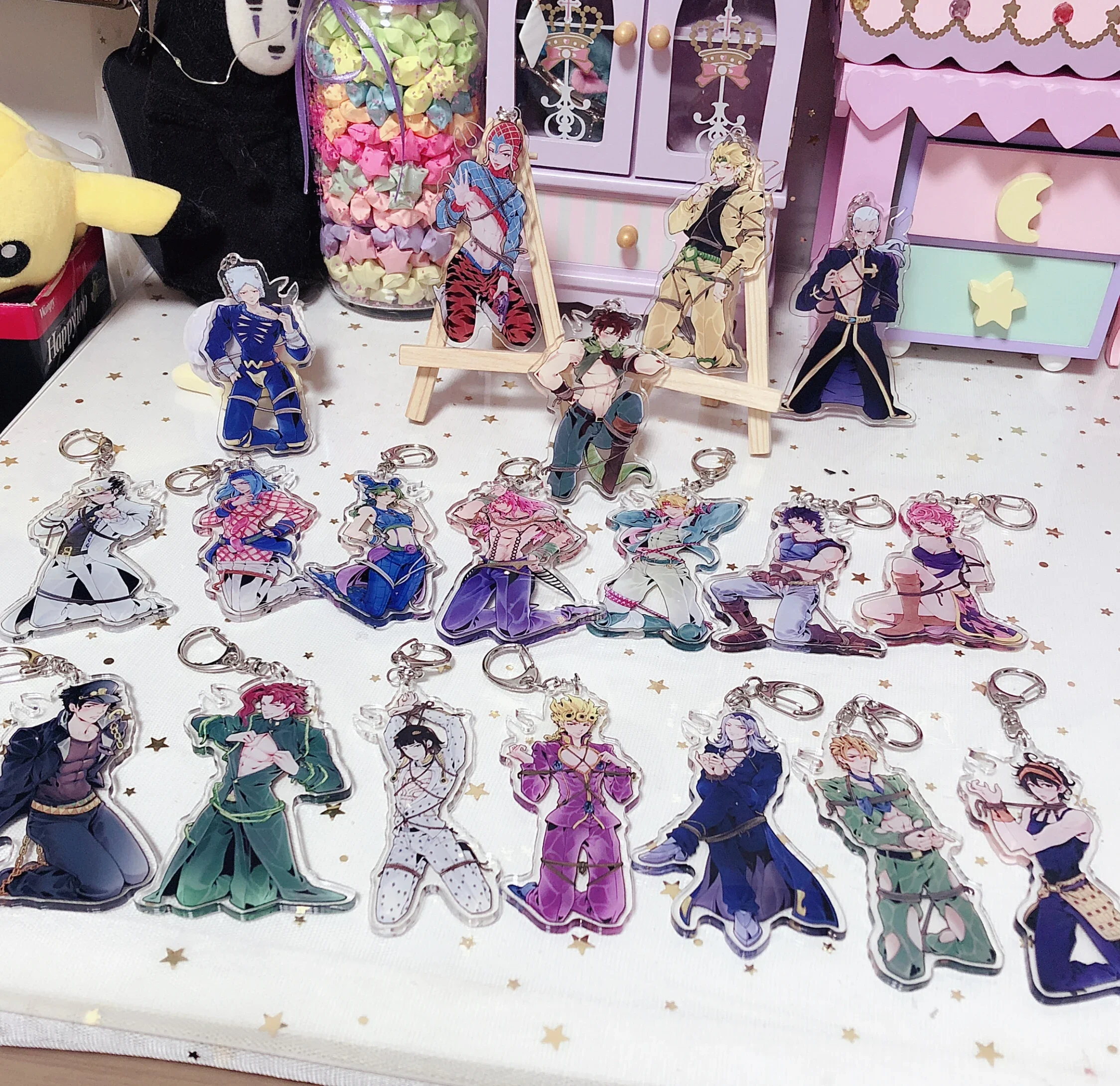 JOJO's Bizarre Adventure Golden Wind Narancia Ghirga Giorno Giovanna Leone Cosplay Figure Acrylic Keychain Pendant Keyring
JOJO's Bizarre Adventure Golden Wind Narancia Ghirga Giorno Giovanna Leone Cosplay Figure Acrylic Keychain Pendant Keyring