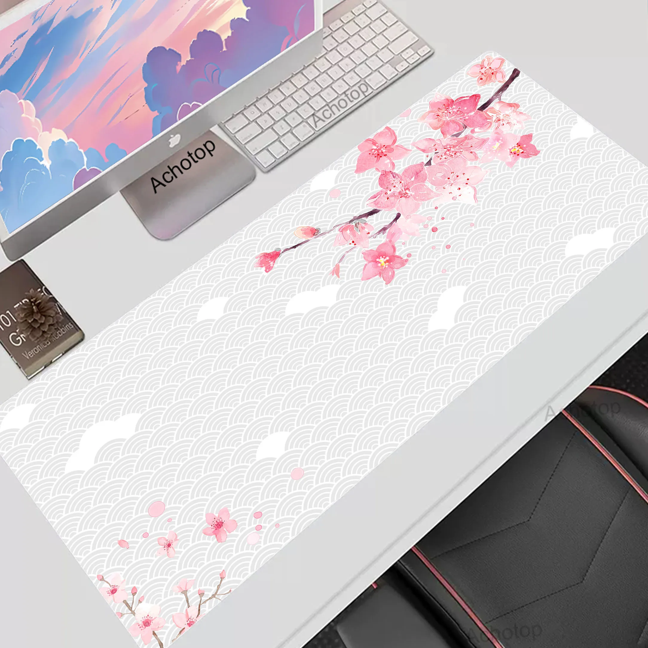 

Sakura Computer Mousepad XXL Gaming Gamer Mousemat Large Non-slip Rubber Mouse Pad Office Mouse Mat HD Print Pc Keyboard Deskmat