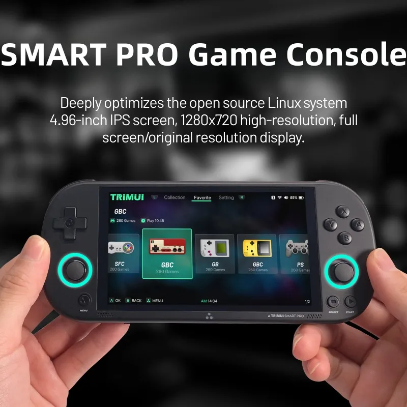 Samrt Pro Portable 4.96 inch Retro Handheld Game Console Open Source System HD Screen Video Game Player Children's Kids Gifts
Samrt Pro Portable 4.96 inch Retro Handheld Game Console Open Source System HD Screen Video Game Player Children's Kids Gifts