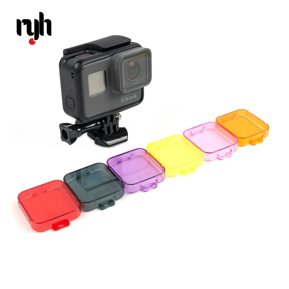 

RYH Colors Underwater Diving Dive Filter Lens Cover Cap For GoPro Hero 6 5 Housing Go Pro Sport Action Camera Accessories