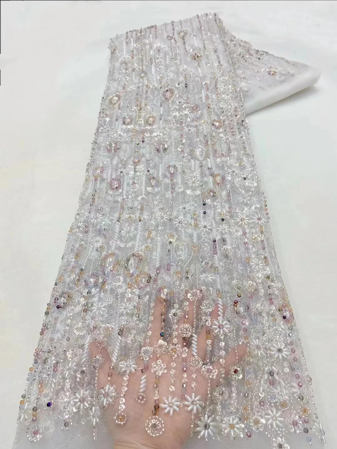 African Beaded Groom Tulle lace Fabric 2024 High Quality Sequins Embroidery French Lace For Nigerian Party Dress Sewing
African Beaded Groom Tulle lace Fabric 2024 High Quality Sequins Embroidery French Lace For Nigerian Party Dress Sewing