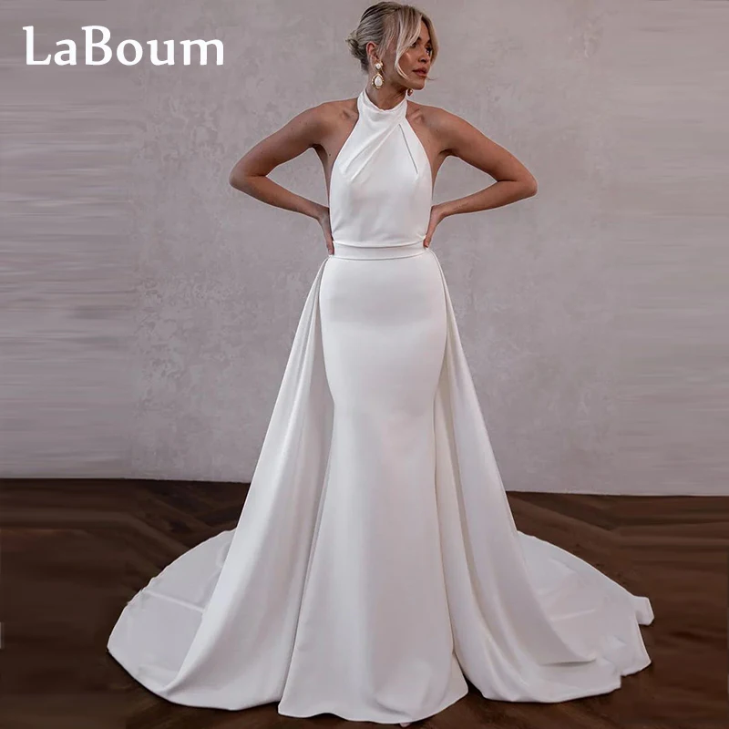 LaBoum Wedding Dress for Bride2023 Halter Pleated Detachable Train Mermaid Bridal Gown Vestidos Novia فستان حفلات ال robe mariée
LaBoum Wedding Dress for Bride2023 Halter Pleated Detachable Train Mermaid Bridal Gown Vestidos Novia فستان حفلات ال robe mariée