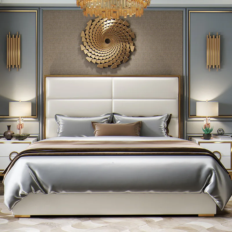 Modern simple leather bed European light luxury solid wood double bed Soft back queen bed king bed
Modern simple leather bed European light luxury solid wood double bed Soft back queen bed king bed