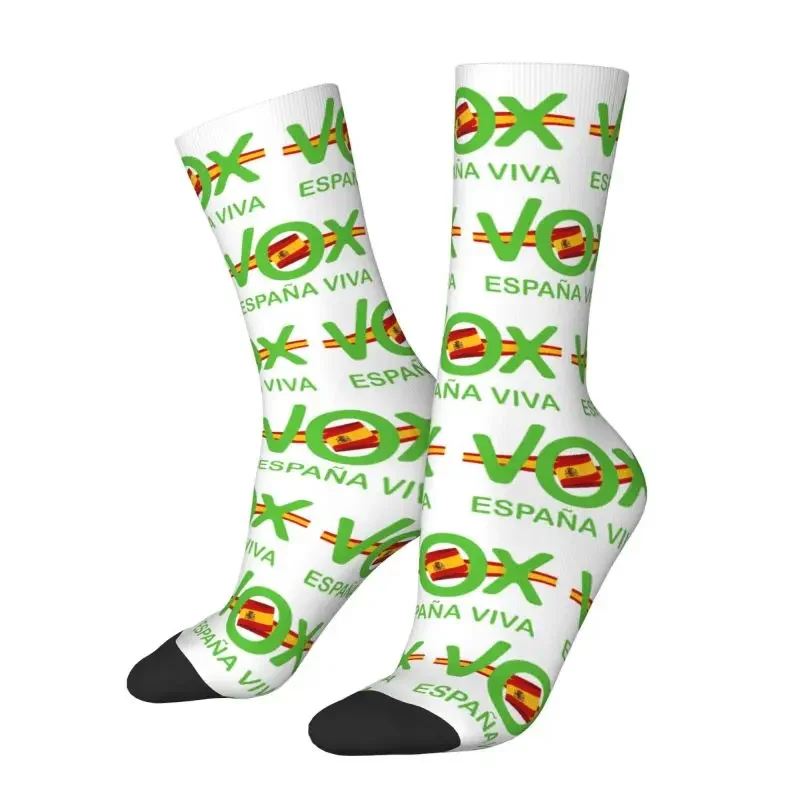 

Espana Viva Vox Men Women Crew Socks Unisex Novelty 3D Print Spain Flag Dress Socks