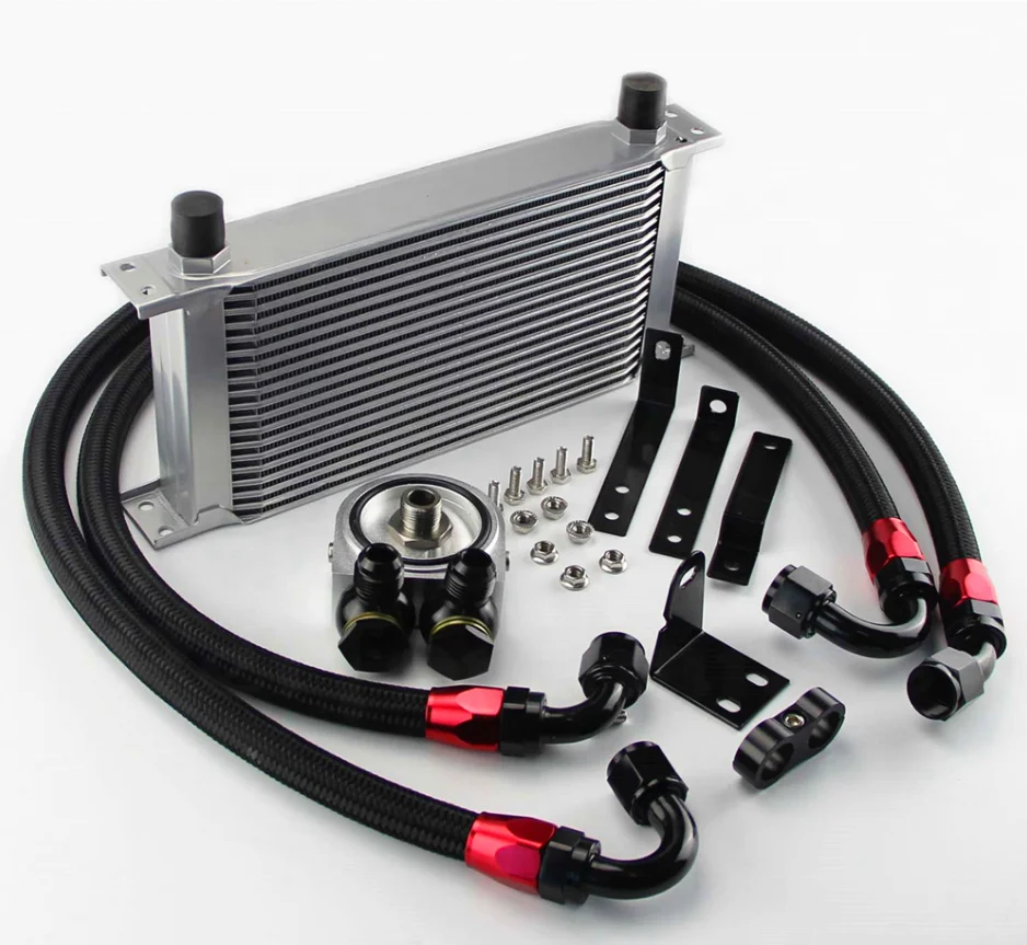 

Aluminum 19 Row Engine Oil Cooler With Filter Adapter Kit Fits For S2000 F20 F22 AP1 AP2 00-04 For F20C 2.0L 05-09