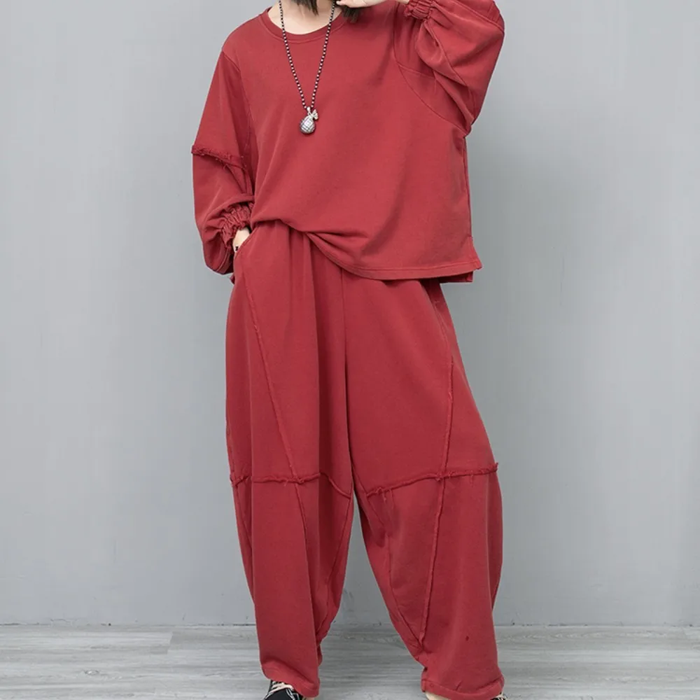 2024 Spring Autumn New Cotton Fashion Pant Set Loose Fit Round Neck Top + Wide Leg Pants Two-piece Set Women LX745
2024 Spring Autumn New Cotton Fashion Pant Set Loose Fit Round Neck Top + Wide Leg Pants Two-piece Set Women LX745