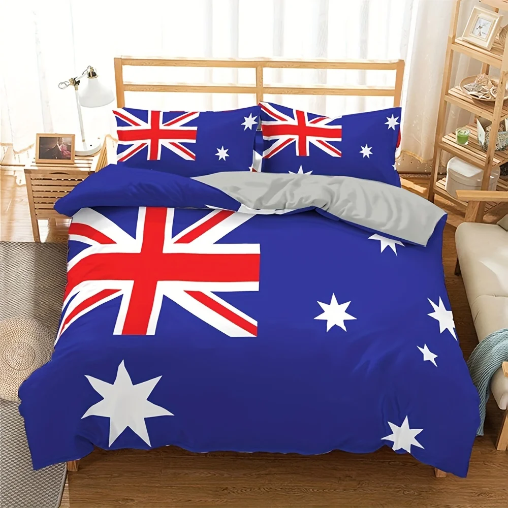 Australia National Flag Printed Duvet Cover Set All Season Soft Breathable Microfiber Bedding Set For Bedroom Dorm Room
Australia National Flag Printed Duvet Cover Set All Season Soft Breathable Microfiber Bedding Set For Bedroom Dorm Room