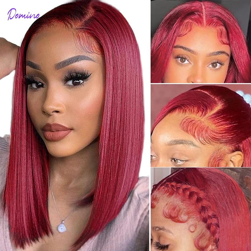 99J Burgundy Short Bob Wig 13x4 Lace Front Wigs Human Hair For Women Brazilian Remy Transparent Lace Closure Wig Natural Black
99J Burgundy Short Bob Wig 13x4 Lace Front Wigs Human Hair For Women Brazilian Remy Transparent Lace Closure Wig Natural Black