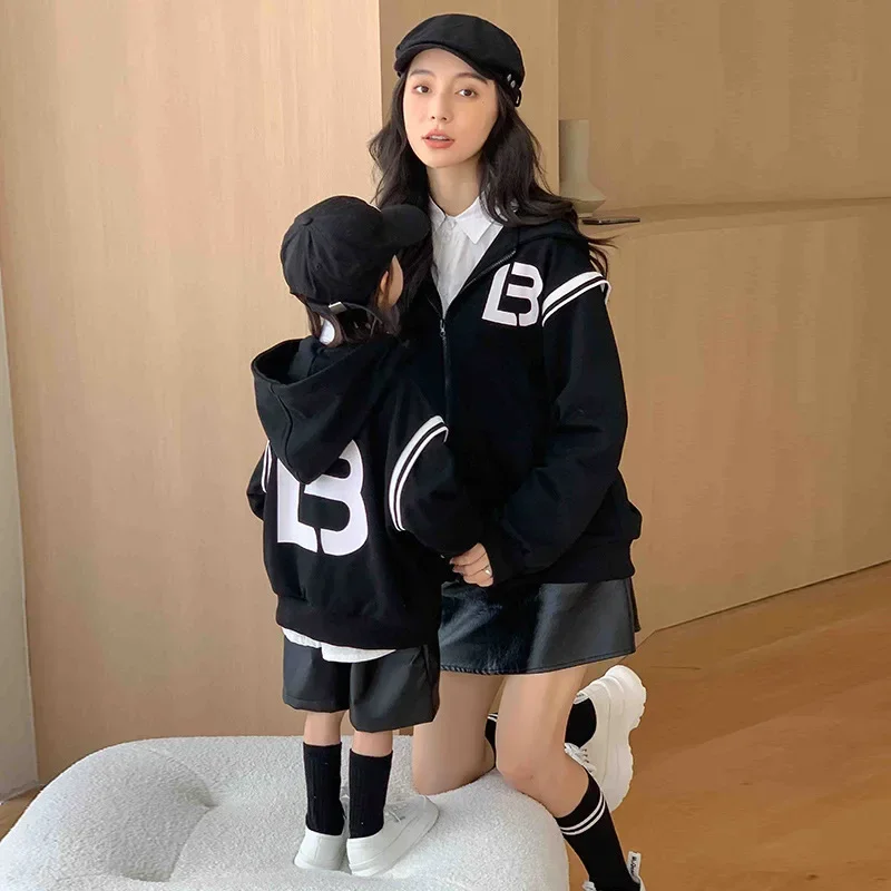 

Family Look Mom Dad and Daughter Son Clothes Korea Style Parent-child Matching Jacket Autumn Fashion Mother Father Children Coat