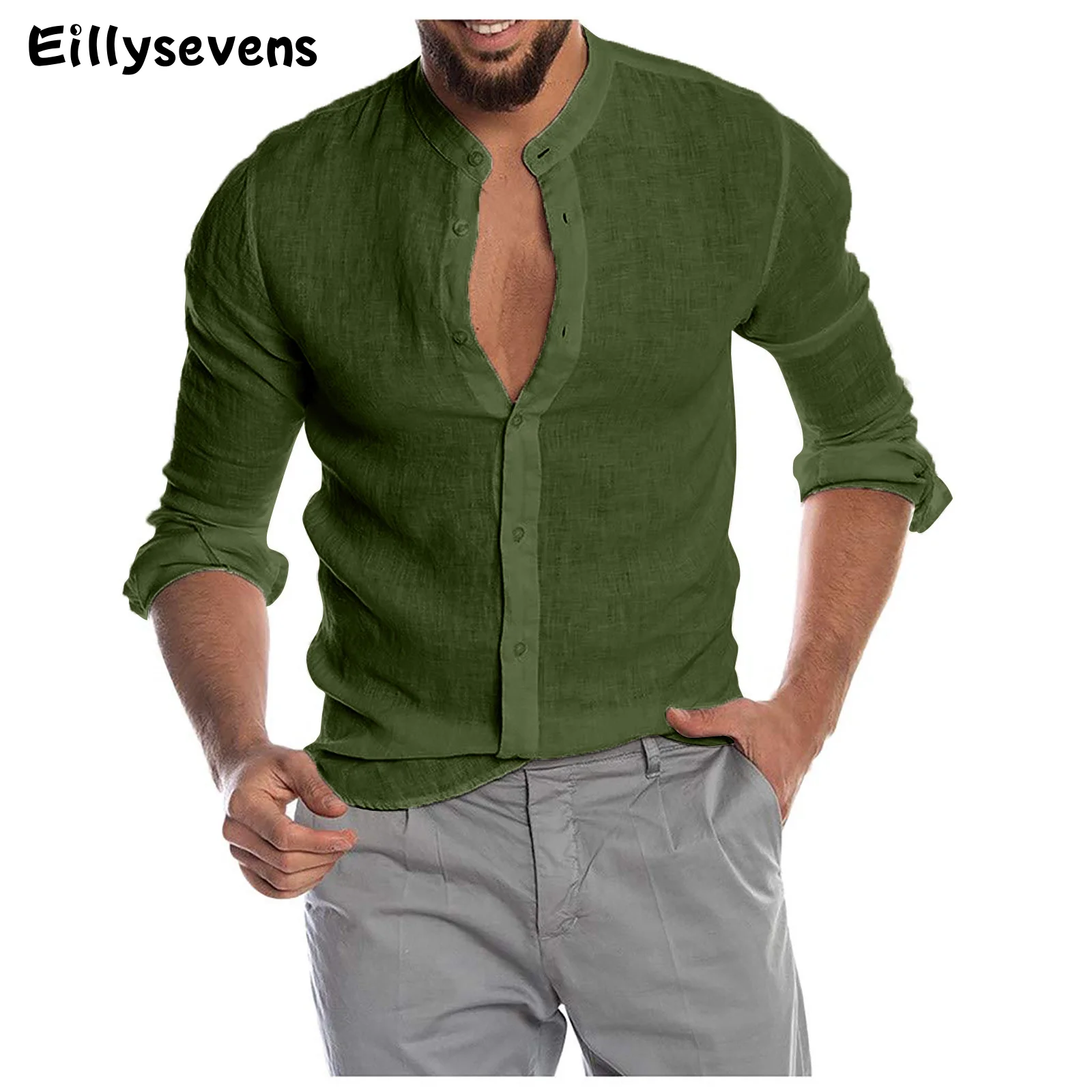 Slim Fit Casual Shirt Breathable V-Neck Male Clothes Simple Basic Blouses Collarless Loose Men's Clothing Blusa Masculina
Slim Fit Casual Shirt Breathable V-Neck Male Clothes Simple Basic Blouses Collarless Loose Men's Clothing Blusa Masculina