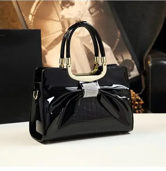 

Women Handbag Purse Patent Leather Satchel Handbags For Women Tote Bow Tie Crossbody Bag Shoulder Bag Luxury Designer bolsos sac