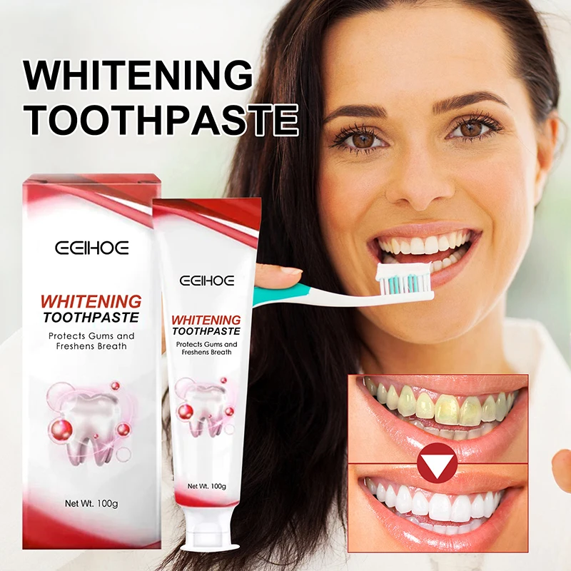 

100g Probiotic Whitening & Stain Removal Toothpaste Brighten Teeth Fresh Breath Improve Yellow Teeth Family Pack For Men & Women