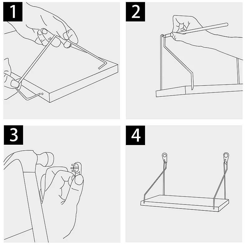 Generic Wooden Wall Mounted Shelves, Living Room Dolls, Flower Pots