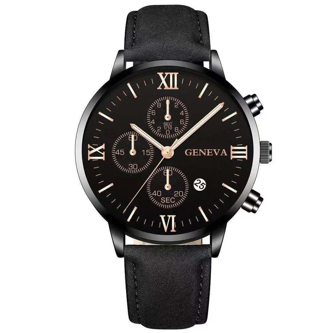 

Luxury Quartz Watch Men Roman Dial Watch Fashion Round Date Quartz Watch for Sports Black Relogios Masculino Reloj Hombre