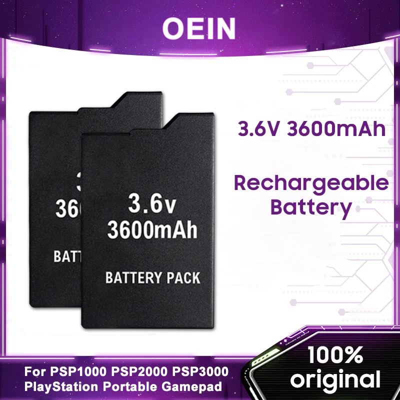 3.6V 3600mAh Lithium Rechargeable Battery For PSP1000 PSP2000 PSP3000 PSP 2000 3000 Portable Controller Li-Ion Replacement Cell
3.6V 3600mAh Lithium Rechargeable Battery For PSP1000 PSP2000 PSP3000 PSP 2000 3000 Portable Controller Li-Ion Replacement Cell