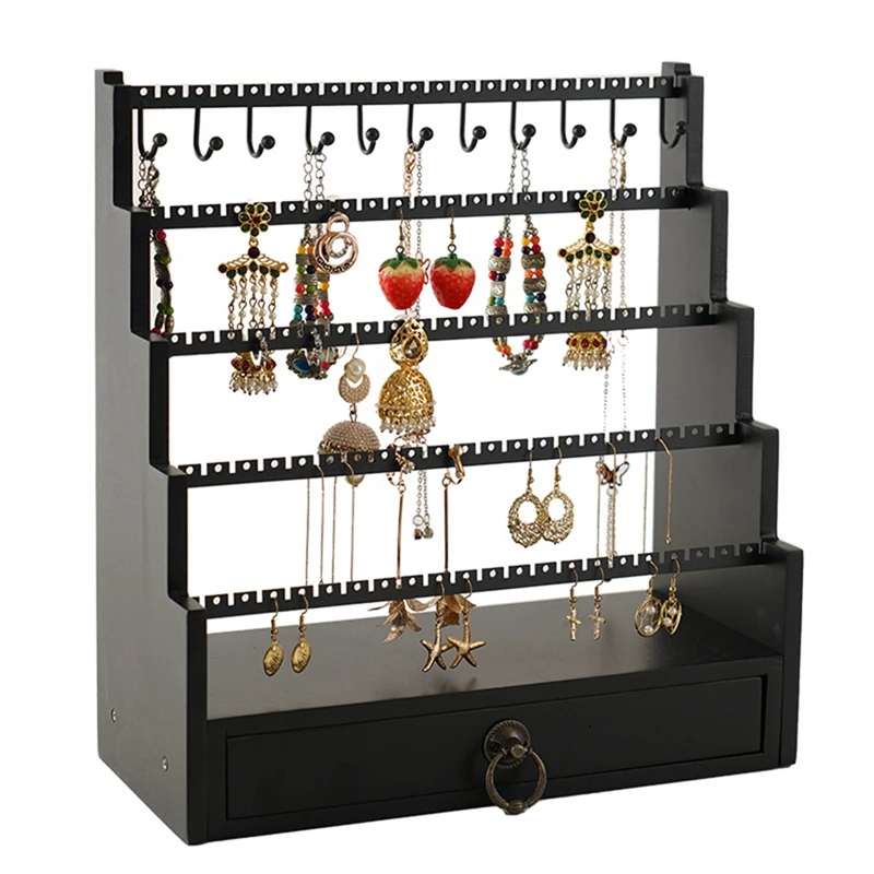 

5-Layer Stepped Jewelry Rack Set Jewelry Display Stand Earrings Necklaces Rings Jewelry Stand Desktop Earring Storage Rack Kit