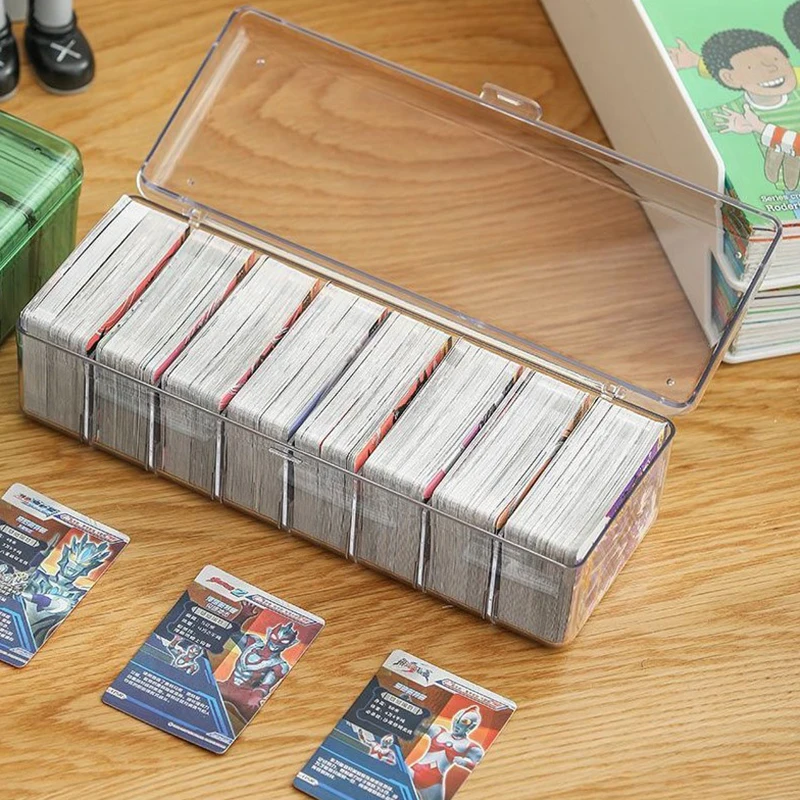 

Прозрачная Популярная Настольная коробка для торговых карт большой емкости контейнер PKM/MTG/YGO органайзер для карт хранение коллекционные игровые Чехлы для карт