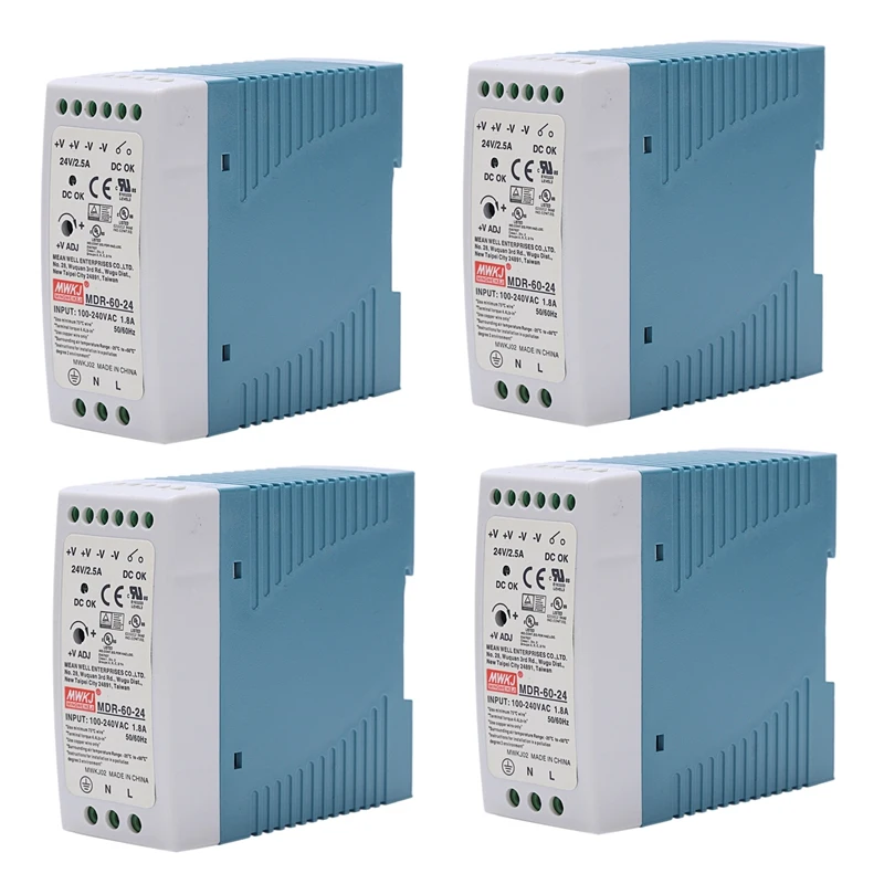 

Promotion! 4X MDR-60 24V 60W Din Rail Power Supply Ac-Dc Driver Voltage Regulator Power Suply 110V 220V