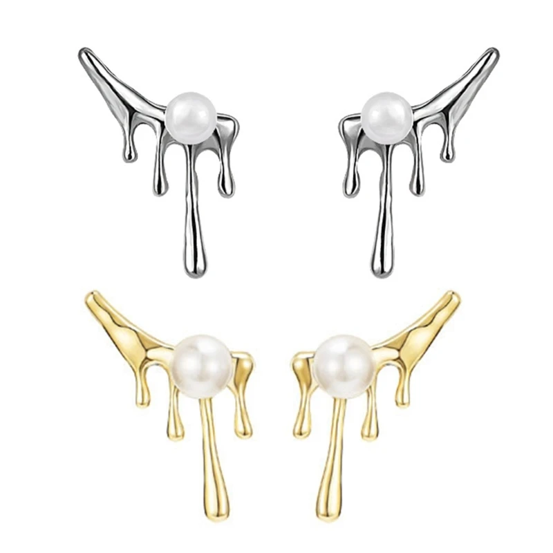 

E0BF 2023 Trend Laval Water Droplets Ear Studs INS Earrings for Women Irregular Geometric Fashion Aesthetic Ear Jewelry