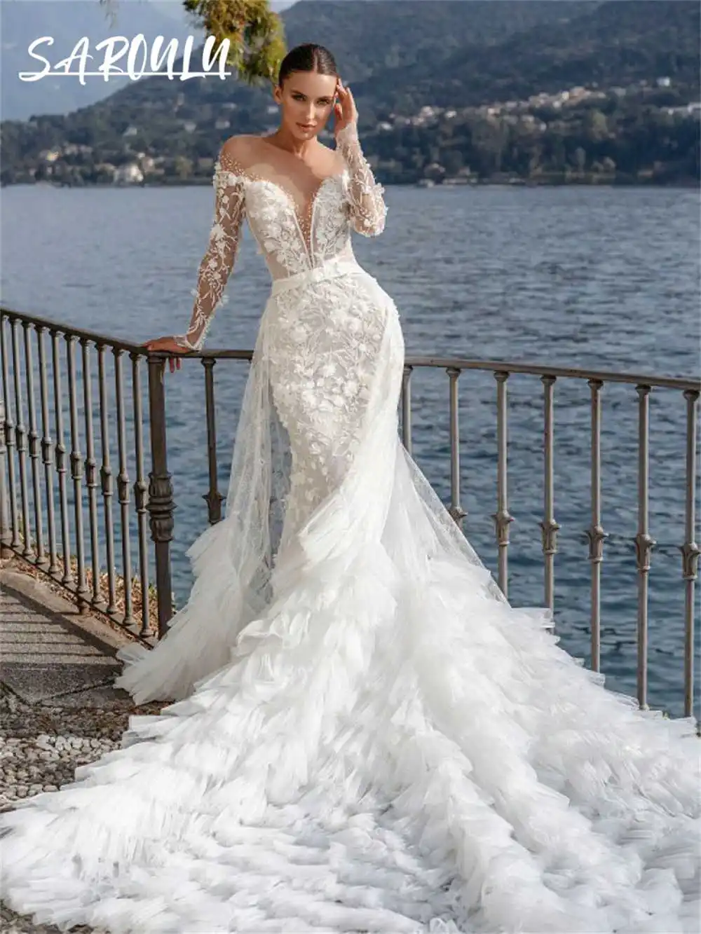 

Romantic Sweetheart Neck Wedding Dress Tiered Pleated Bride Robe Elegant Floor-length Bridal Dresses Vestidos De Novia