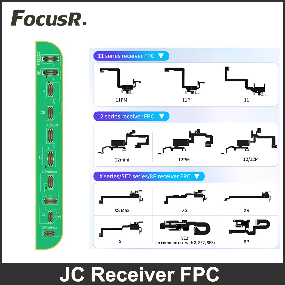 

JC V1SE JCID Receiver FPC Earpiece Speaker Flex Detection Board For iPhone XS 11 12 Pro Max 13 15 True Tone Face ID Repair Tool