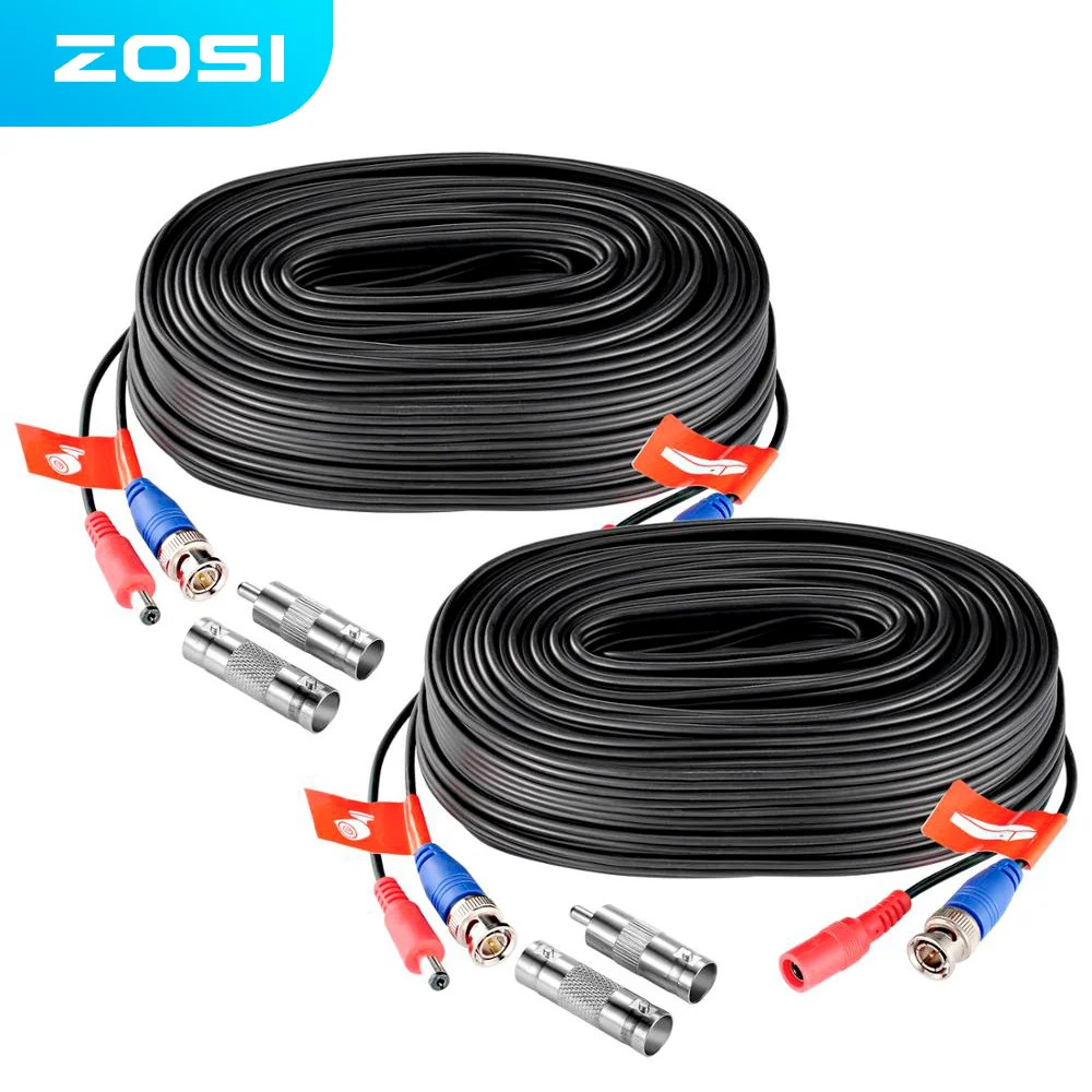 ZOSI 18M 30M CCTV Cable BNC DC Power Plug Cable For CCTV Camera DVR Security Black Surveillance System Accessories Video Cable
ZOSI 18M 30M CCTV Cable BNC DC Power Plug Cable For CCTV Camera DVR Security Black Surveillance System Accessories Video Cable
