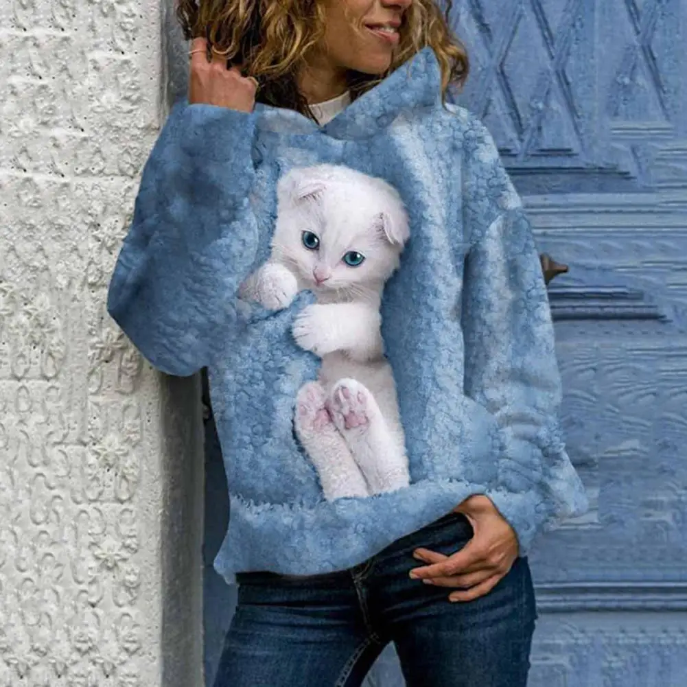 Cat Print Hoodie 3d Animal Print Women's Hoodie With Plush Soft Warmth Elastic Cuff Casual Top For Fall Winter Pullover Hoodie
Cat Print Hoodie 3d Animal Print Women's Hoodie With Plush Soft Warmth Elastic Cuff Casual Top For Fall Winter Pullover Hoodie