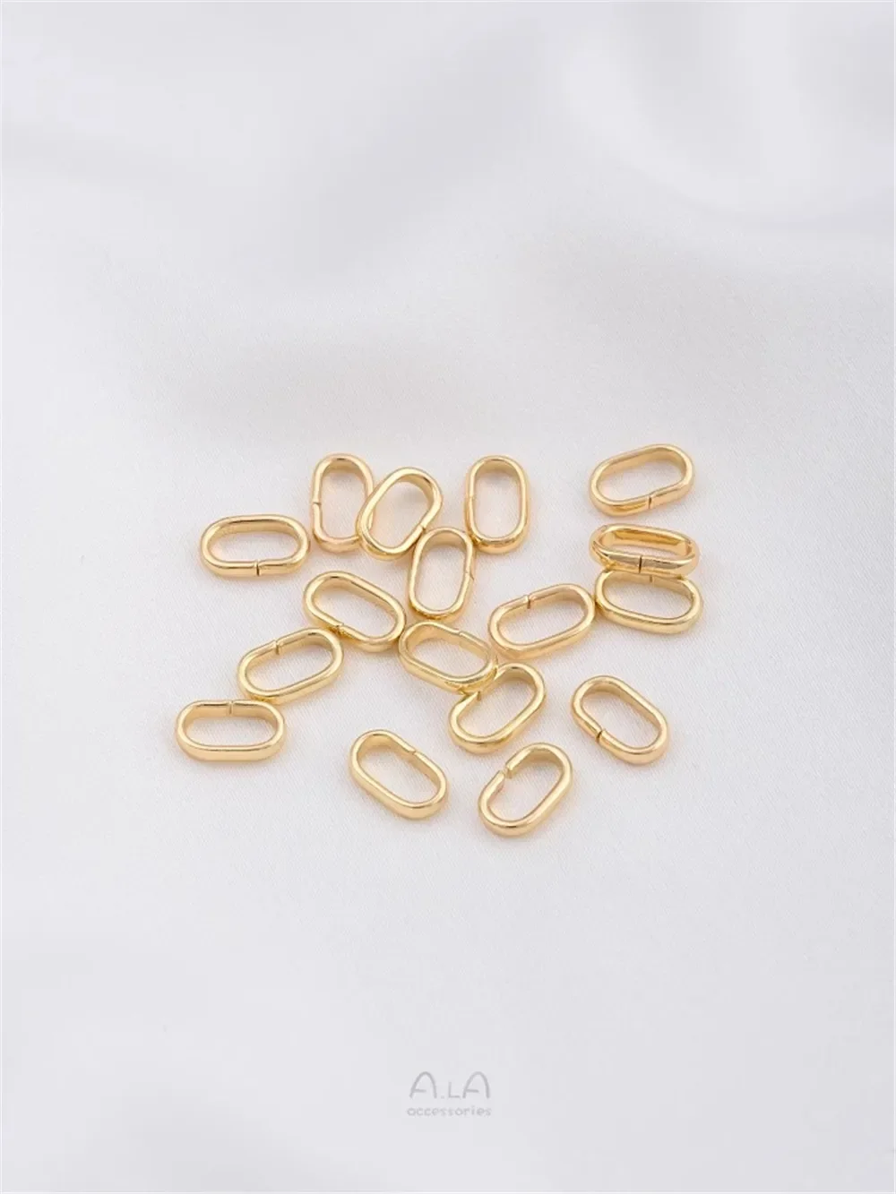 

14K Gold-filled Flat Wire Oval Open Ring Handmade DIY Bracelet Earrings Chain Connection Ring Jewelry Accessories K027