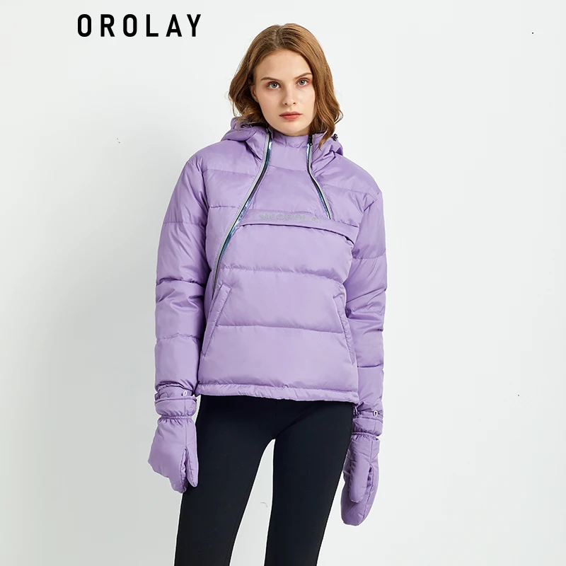 Женский зимний пуховик Orolay, стеганая куртка средней длины со стразами и капюшоном
Женский зимний пуховик Orolay, стеганая куртка средней длины со стразами и капюшоном
