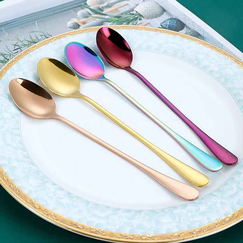 6pcs Stainless Steel Coffee Spoon Cafe Colher Small Mini Spoons Set Gold Long Stirrer Scoop Stirring Stirrers Sticks Acessories
6pcs Stainless Steel Coffee Spoon Cafe Colher Small Mini Spoons Set Gold Long Stirrer Scoop Stirring Stirrers Sticks Acessories
