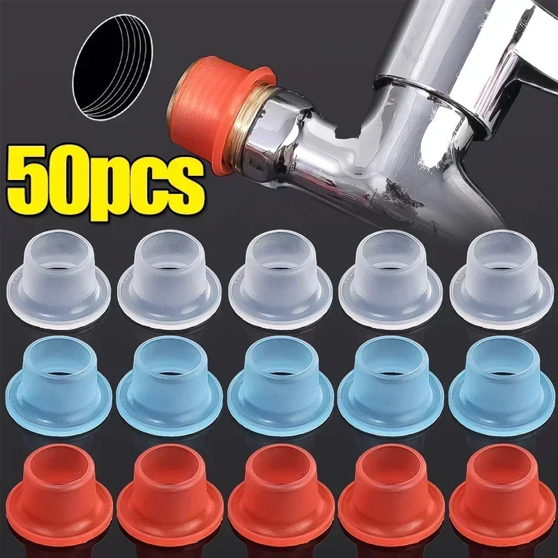 

50/10PCS Faucet Leak-proof Sealing Gasket Washer Silicone Raw Belt Triangle Valve Rubber Pipe Hose Prevent Dripping Leakage Plug