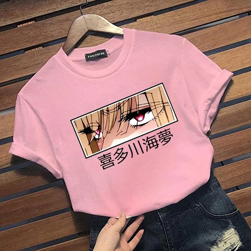 

Women's New Fashion Anime Kitagawa Marin Eye Print T-Shirt Casual Outdoor Street Anime Harajuku T-Shirt Tops Shirt