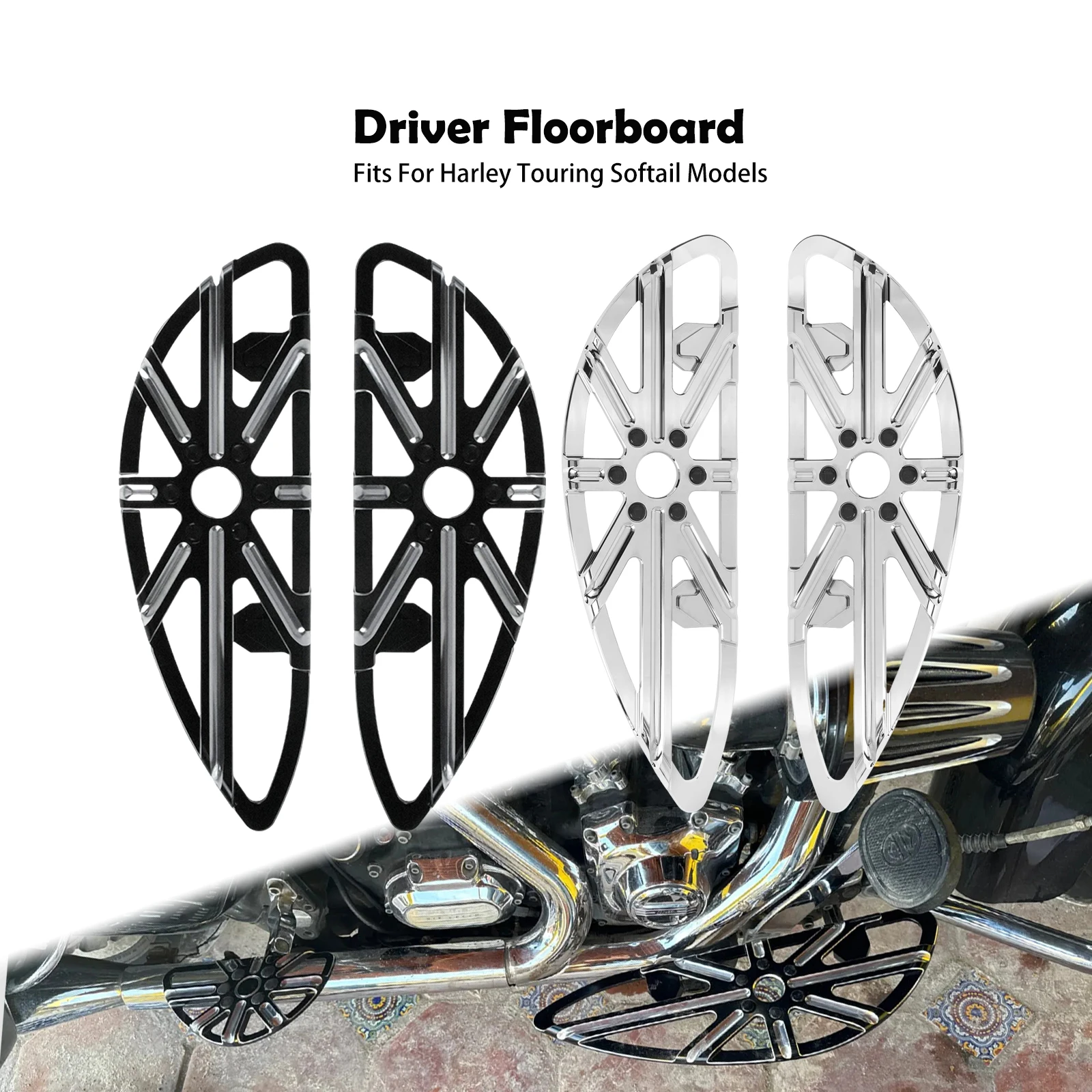 Motorcycle Front Footrest Driver Floorboard CNC FootPeg Pedal For Harley Dyna Touring Road King Glide FLHT Softail FLSTF Fat Boy 
Motorcycle Front Footrest Driver Floorboard CNC FootPeg Pedal For Harley Dyna Touring Road King Glide FLHT Softail FLSTF Fat Boy