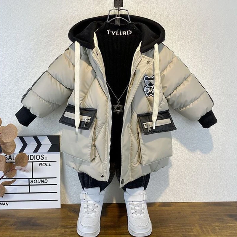 3-12 Years Kids Boys Plus Velvet Hooded Down Jacket Children Winter Thick Warm Cotton Coat Clothing Cotton-Padded Parka Snowsuit
3-12 Years Kids Boys Plus Velvet Hooded Down Jacket Children Winter Thick Warm Cotton Coat Clothing Cotton-Padded Parka Snowsuit