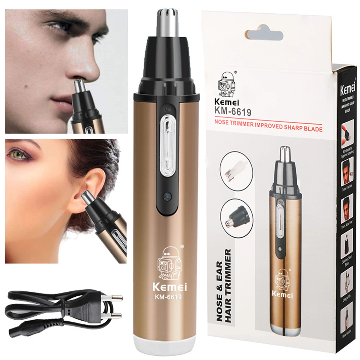 KM-6619 Nose Shaving Cleaner Modern Design Portable Safely Rechargeable Personal Nose Ear Hair Removal Trimmer Home Travel
KM-6619 Nose Shaving Cleaner Modern Design Portable Safely Rechargeable Personal Nose Ear Hair Removal Trimmer Home Travel