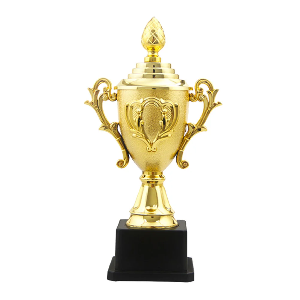 

Golden 185cm Mini Award Trophy Plastic Reward Prizes Decor Competition Gift Awards Trophy with Black Base