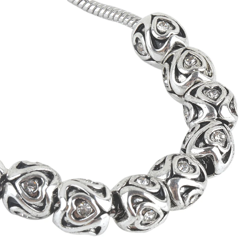 10pcs Tibetan Silver Inlay Clear Rhinestone Charms Heart In Heart Shape European Big Hole Beads Jewelry Accessory For Making DIY
10pcs Tibetan Silver Inlay Clear Rhinestone Charms Heart In Heart Shape European Big Hole Beads Jewelry Accessory For Making DIY