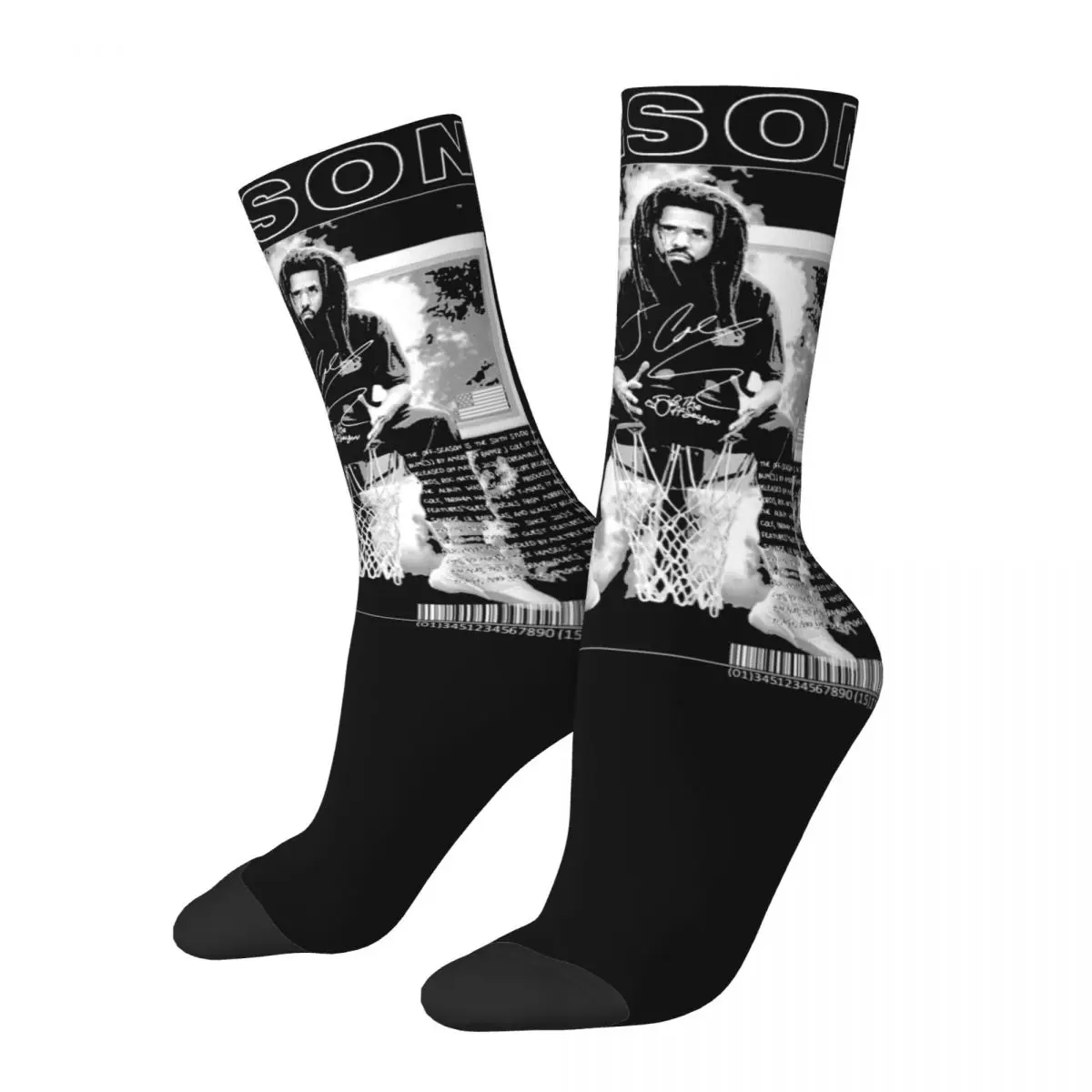 

Women's J Cole Rapper Vintage Rap Music Socks Cute Fashion Cool Hip Hop Socks Hip Hop Accessories Middle TubeSocks Small Gifts